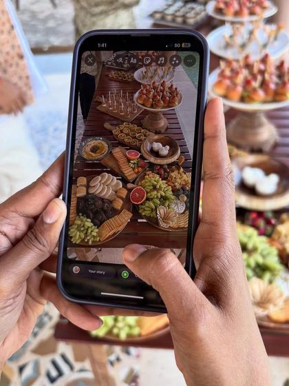 A guest capturing the perfect Instagram story of our grazing table. I love it when my food inspires people to take photos and share the experience.