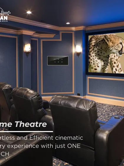 Create an effortless and efficient cinematic luxury experience with just one touch. Our home theatre solutions allow you to dim the lights, draw the curtains, and start the movie, all as part of a single "Movie Time" scene.