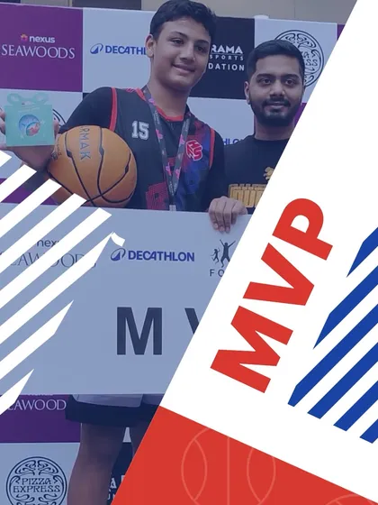 This player from our boys' team receiving his MVP award. His performance is a result of consistent effort and choosing greatness every day.