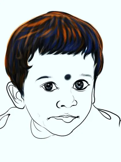 A variation of the baby portrait, showing how I can adjust colors and highlights in the hair to get the look just right.