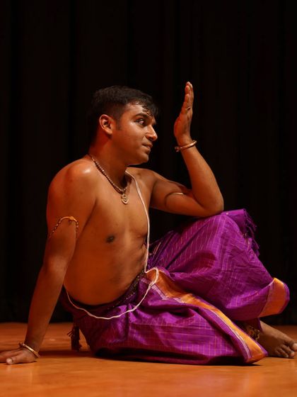A moment of grace from the Shivaarghya Festival at Ganesa Natyalaya. This festival is a captivating showcase of male dancers, weaving tales of devotion and artistry.