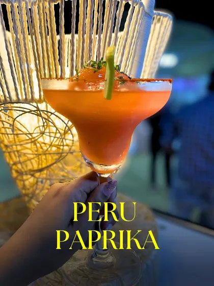 This is my Peru-Paprika mocktail, a slushy blend of sweet guava and tangy paprika with a little kick of spice. It is a perfect example of how I create unique, non-alcoholic drinks that are as exciting as they are refreshing.
