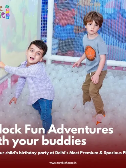 We create grand, picture-perfect birthday celebrations. This dinosaur-themed party shows our attention to detail, from the decor to the fun in the ball pit.