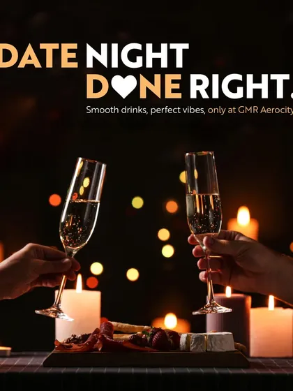 I believe romance is in the details. This image captures a perfect candlelit date night, with two glasses of champagne raised for a toast over a beautifully arranged platter. I provide the perfect ambiance for your special moments.