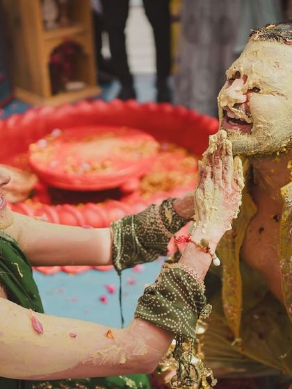 Between smears of haldi and bursts of laughter, this couple's joint haldi ceremony had all the makings of a forever memory. It was playful, messy, and full of love.