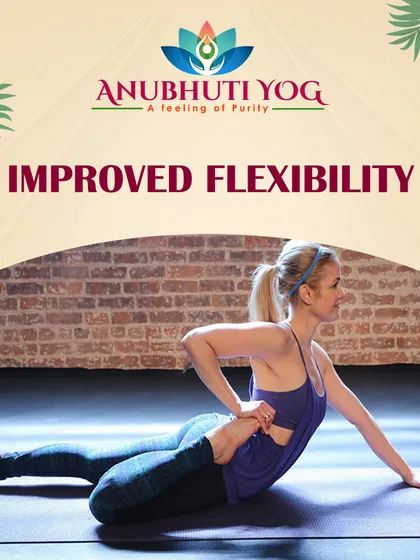 Improved flexibility is a major benefit of consistent practice. This image shows a student in a deep quad stretch, which helps to release tightness in the legs and improve mobility.