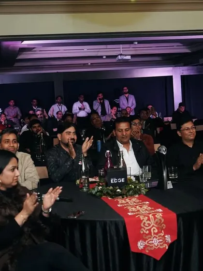 A wide shot of the audience at the Lixil event in Bhutan. The intimate setting allowed for a highly interactive and personal show.