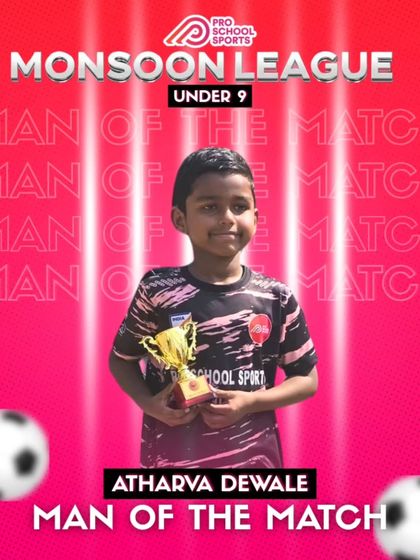 Man of the Match! A huge shoutout to Atharva Dewale for his standout performance in the U9 Monsoon League.