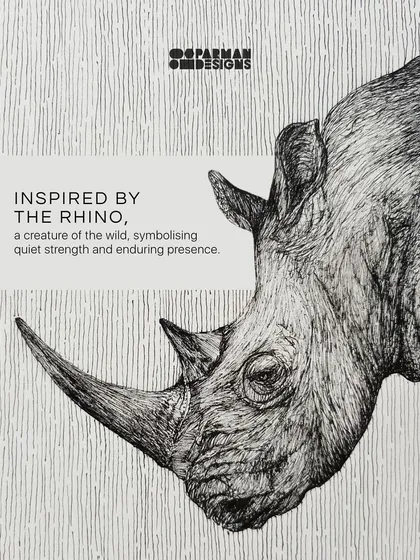 The Rooh Rhino Seating Chair, inspired by the quiet strength and enduring presence of the rhino. It’s not just a chair; it’s a sculpture with a rich, earthy palette and a brass horn accent that brings character and invites you to experience art in its most functional form.