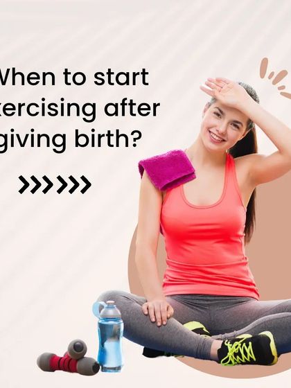 When can you start exercising after giving birth? This graphic serves as an introduction to our guidelines, prompting users to learn more about the different timelines for vaginal and C-section deliveries.