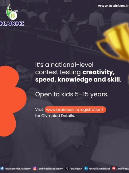 Our national-level contest tests creativity, speed, knowledge, and skill. It is open to all children between 5 and 15 years.