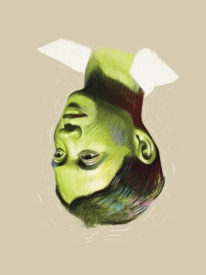 An inverted view of my first digital oil pastel experiment. Sometimes looking at a piece from a different perspective helps in the creative process.