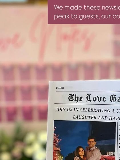A personalized guest book station at a destination wedding in Wayanad. We set up a polaroid camera and a custom album, inviting guests to "snap a pic, put in book, and jot a note" to create a memory book for the couple.