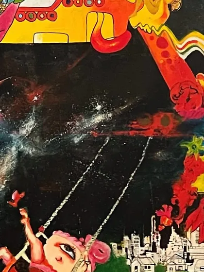 'Lemniscate of Music' is my cosmic tribute to some of the greatest album covers in history, from Pink Floyd to The Beatles. This piece, now in a private collection, visualizes music as an infinite, timeless universe connecting us all.