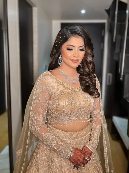 The complete sangeet look for Krisha, ready to hit the dance floor.