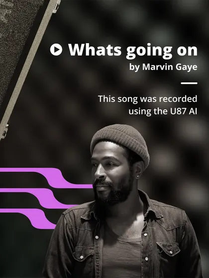 The legendary Marvin Gaye used the U87 to record his masterpiece "What's Going On." You can capture your sound with the same iconic microphone right here at our studio.