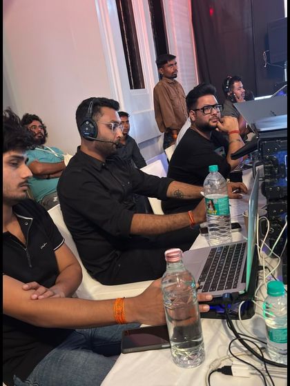 Our team at the main console for the Sharp 25th Year Conference. We manage all technical aspects, from keynotes to the awards night.