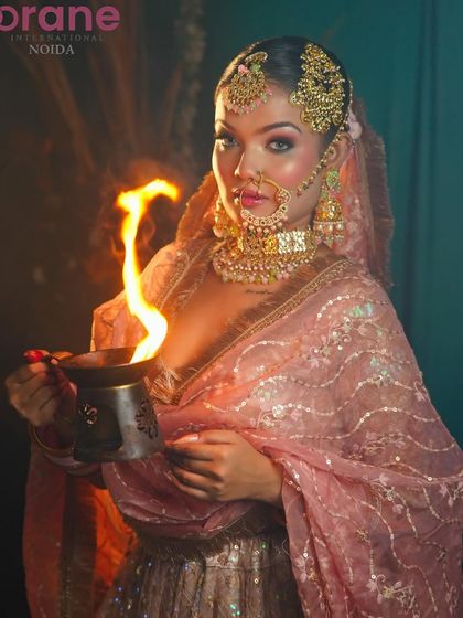 This creative shot with a prop adds a unique, artistic flair to the portfolio, demonstrating versatility.