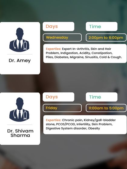 Meet Dr. Amey and Dr. Shivam Sharma at our Dadar clinic, experts in arthritis, digestive issues, and chronic pain.