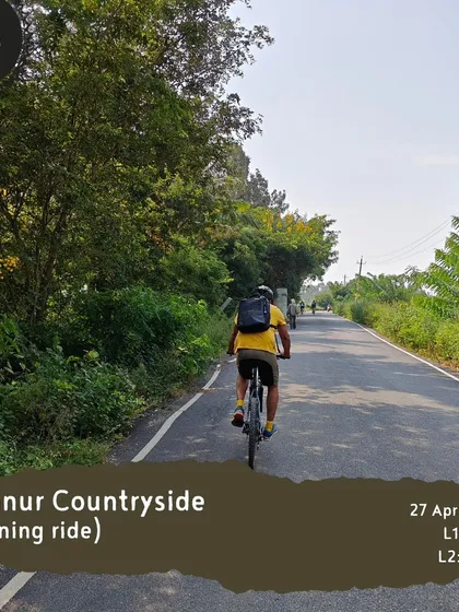 Our 'Hennur Countryside' evening ride is a great way to unwind after a long week, with 27km and 40km options.