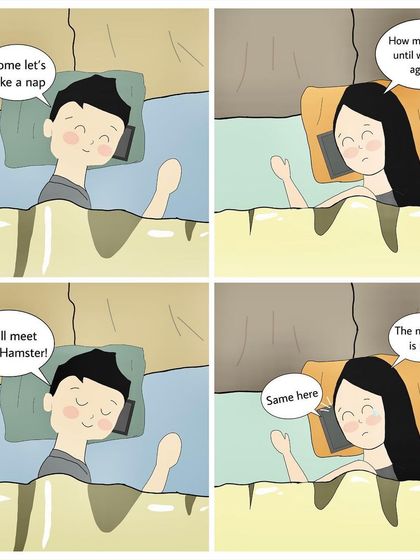 Another comic capturing the feeling of missing someone. These personalized illustrations are a heartfelt way to express emotions and connect with loved ones, no matter the distance.
