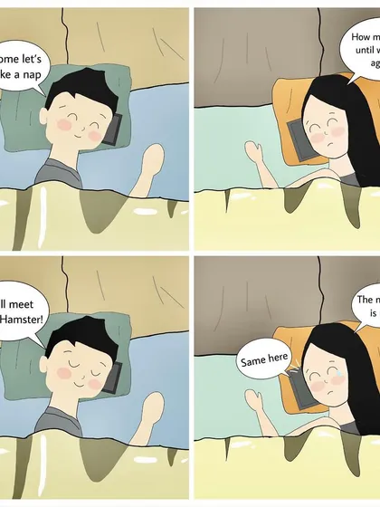 Another comic capturing the feeling of missing someone. These personalized illustrations are a heartfelt way to express emotions and connect with loved ones, no matter the distance.