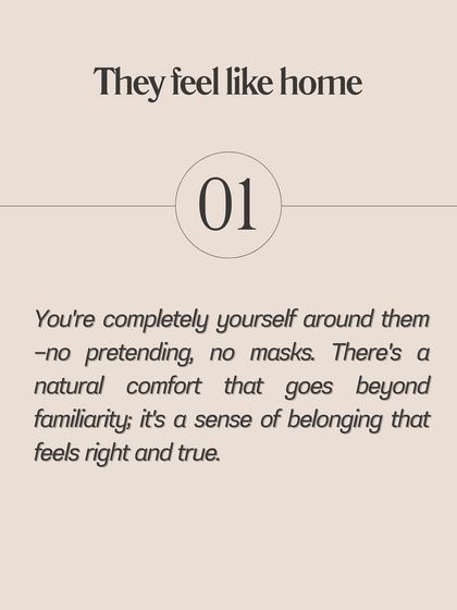 How do you know if it's real love? The first sign is that they feel like home. You can be completely yourself without any masks.
