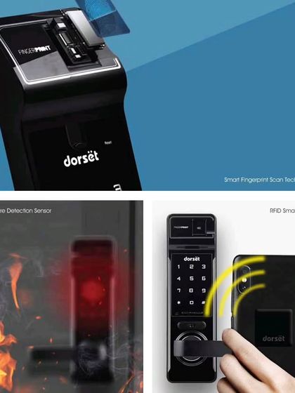 Our Dorset and Yale locks are equipped with advanced technology, including smart fingerprint scanning for quick access, an in-built fire detection sensor that automatically unlocks the door in an emergency, and RFID smart stickers for convenient tapping.