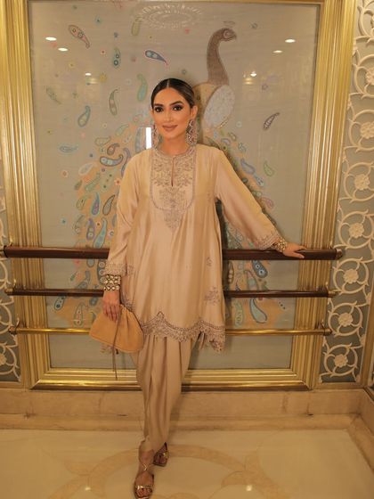 A regal look for India Couture Week, featuring Nawabi elegance with a modern twist.