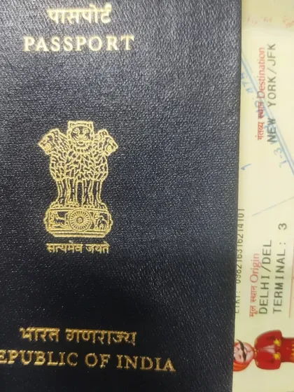 Next destination: USA. A simple photo marking the beginning of a two-and-a-half-month tour for the Monsoon Wedding musical and other performances.