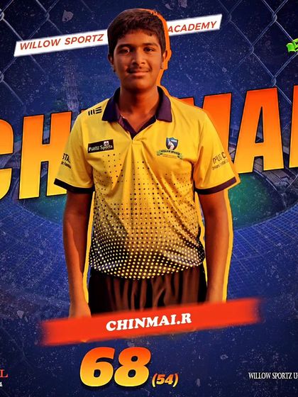 A solid innings of 68 from Chinmai R. We focus on teaching our players to build partnerships and play according to the match situation.