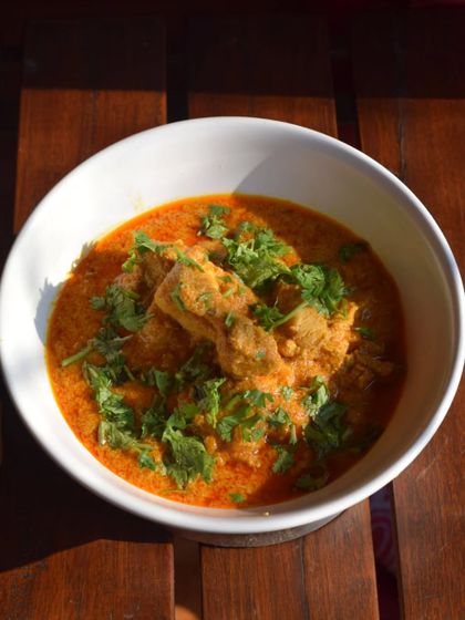 Murg ka Khorma, another gem from the royal city of Hyderabad. I am constantly exploring the richness of this cuisine, with its nutty curries and slow-cooking methods.