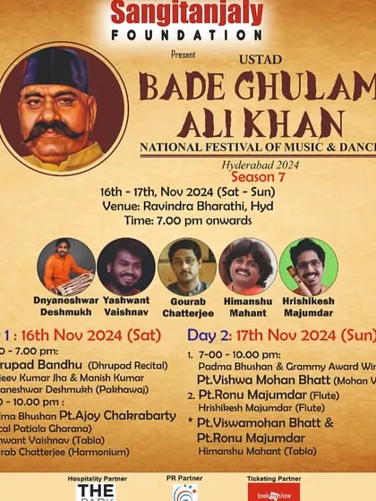 A gallery of posters from various concerts and festivals I've been a part of. This includes events like the Saptak Festival, Vasantotsav, Dover Lane Music Conference, and tours across the UK and USA.