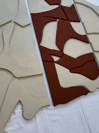 The process of creating these seamless artworks takes a lot of time and precision, but the final result is a truly unique and architectural piece of wall art.