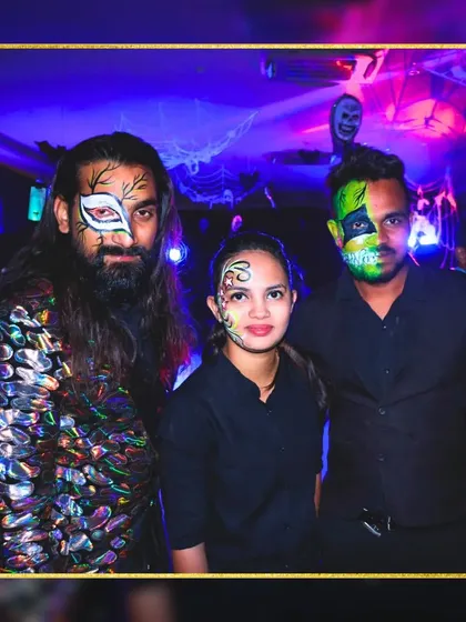 Getting creative with face paint for a themed party. We are always willing to go the extra mile to fully commit to your event's creative vision.