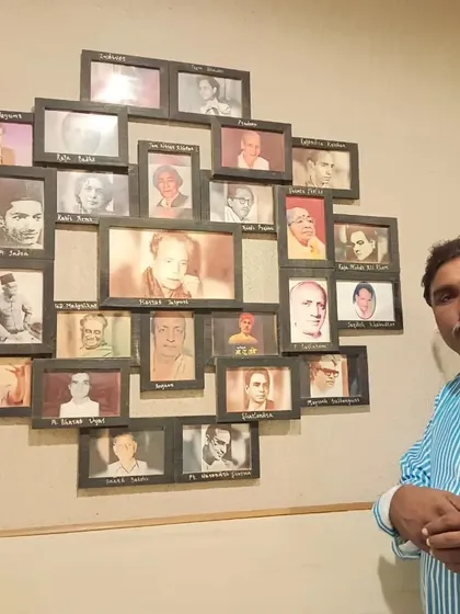Another picture with folk artist Devu Khan at the Mumbai studio. Promoting traditional singing is something I feel strongly about.