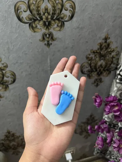 Another shape option for our baby shower wax sachets, perfect for hanging in a closet or drawer.