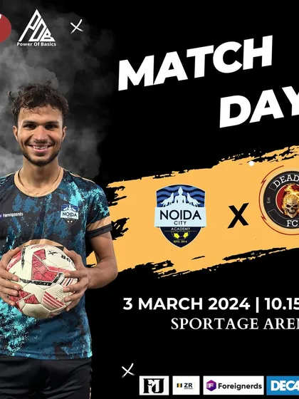 Match day announcement for our Super League game against Deadly FC, featuring one of our key players.