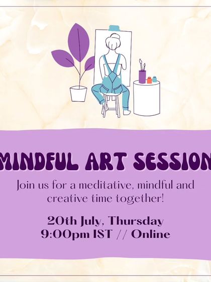 Announcing one of our online Mindful Art Sessions. These are designed to be the perfect post-office stress-buster.
