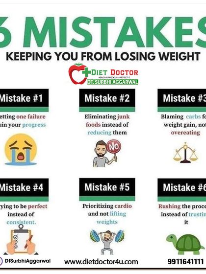 These six mistakes could be keeping you from losing weight. I coach my clients to avoid pitfalls like blaming carbs, prioritizing cardio over weights, and rushing the process instead of trusting it.