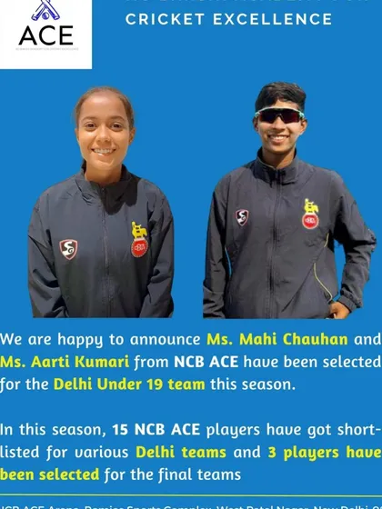 I believe in results, and this is what we work for. We are incredibly proud to announce that our players, Ms. Mahi Chauhan and Ms. Aarti Kumari, were selected for the Delhi Under 19 team. Their success is a testament to our high-performance training program that consistently produces state-level talent.