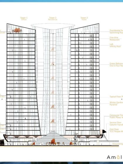 A duplicate of 105, this is a detailed architectural section of The Crown Jewel towers.