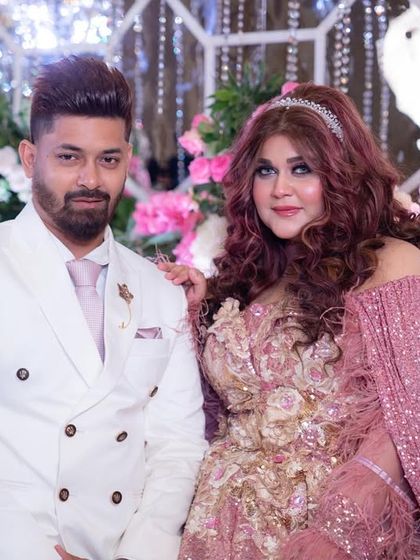 With my husband on our special day. It was a joy to create my own makeup look for this moment, surrounded by family and friends.