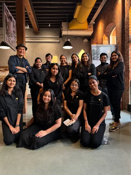 The Studio PKA team, dressed in black for our exhibition at the Kala Ghoda Arts Festival. We are proud to share our work and design process with the public.