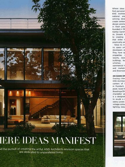 The opening page of our feature in Architectural Digest India, titled "Where Ideas Manifest." The article discusses our pursuit of artful, unparalleled living spaces.