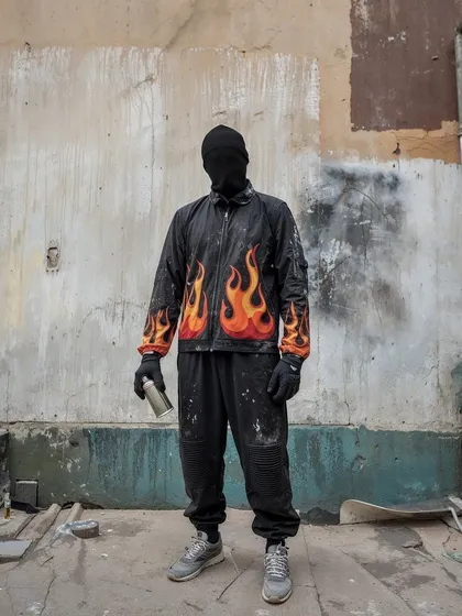 The anonymous graffiti artist 'CHINGARI', who creates rebellious art in 'Rocketganj'. Creating characters like this helps to flesh out the social dynamics of my fictional worlds.