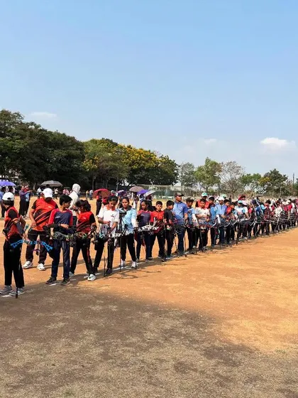 Archers from various academies line up for the 4th Drona Cup, a championship event that brings together talent from across the region.