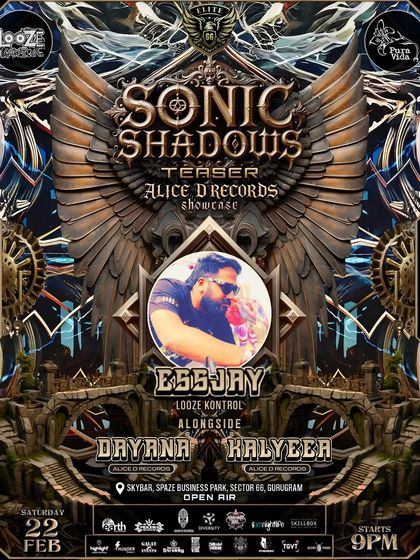My artist feature poster for the Sonic Shadows teaser. I often play alongside the international acts I bring to town.