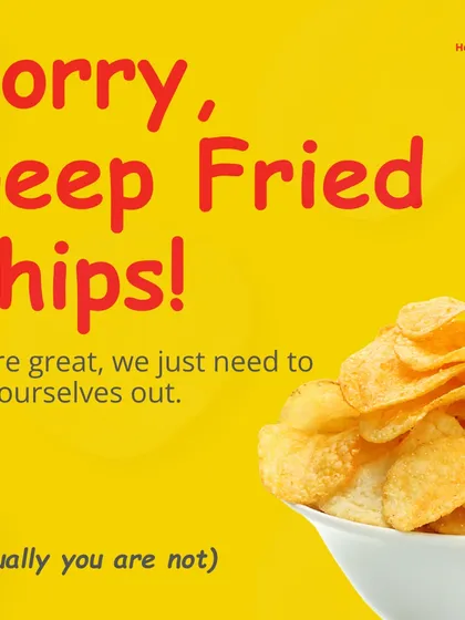 We're breaking up with deep fried chips. This playful graphic explains why snacks loaded with preservatives and oil are not good for kids.