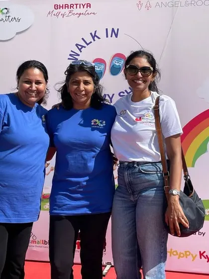 Our founder with fellow participants at the 'Walk in My Shoes' event. Community engagement is a core part of our philosophy at Little Red Hen.